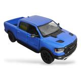 Carrinho Miniatura Dodge Ram Cor Azul Metálico Coleção Metal