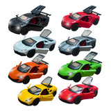 Carrinho Miniatura Ferro Coleção Fricção Som Luz Abre Porta