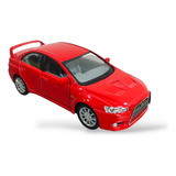 Carrinho Miniatura Mitsubishi Lancer Evolution Cor Vermelho