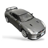 Carrinho Miniatura Nissan Gt r35 Cor Chumbo Metal Coleção