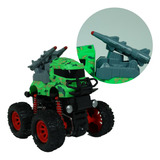 Carrinho Monster Truck Militar 4x4 Brinquedo Com Fricção Cor Militar Verde