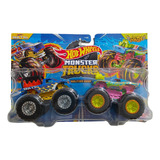 Carrinho Monster Trucks Hot Wheels Fyj64 Pack Com 2un Mattel