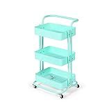 Carrinho Multiuso Organizador 3 Prateleiras Em Ferro Verde