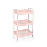 Carrinho Multiuso Organizador 3 Prateleiras Rosa