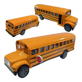 Carrinho Ônibus Escolar Americado De Metal Fricção Cor Amarelo