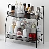 Carrinho Organizador Multiuso Prateleira Organizadora De Mesa Dupla Metal Rack De Armazenamento Banheiro Cozinha Multiuso Estante Preto 