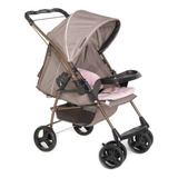 Carrinho Para Bebê Passeio Reversível Milano Rosa Galzerano