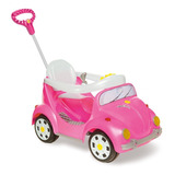Carrinho Passeio Pedal Empurrador Fusca Rosa Calesita