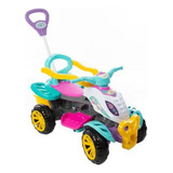 Carrinho Passeio Quadriciclo Infantil Menina Haste Guia