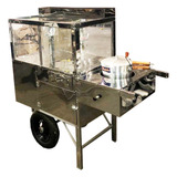 Carrinho Pipoca Botijão 13kg 2 Divisórias 2 Lampiões Inox