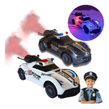 Carrinho Policia Solta Fumaça Com Controle Remoto Brinquedo