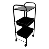 Carrinho Porta Esmalte Auxiliar Manicure 2 Bandejas