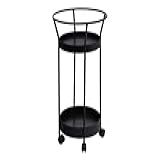 Carrinho Redondo Cali Bar Industrial Decorativo Festa Porta Garrafas Cor Preto