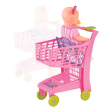 Carrinho Super Mercado Infantil Rosa Ou