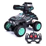 Carrinho Tanque De Controle Remoto Lança Bolinhas De Gel Cor Azul Turquesa Hb