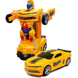 Carrinho Transformers Vira Robô Camaro Luz Som Bate Volta