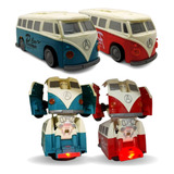 Carrinho Transformers Vira Robô Kombi Bate Volta Som E Luz