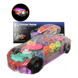 Carrinho Transparente Com Engrenagem Som E Luz