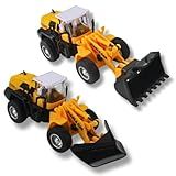 Carrinho Trator Escavadeira Miniatura De Metal Com Fricção Die Cast