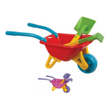 Carriola Brinquedo Infantil De Praia Dobrável C Pá Rastelo
