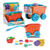 Carriola Praia Carrinho Infantil Baldinho Kit Areia Brincar