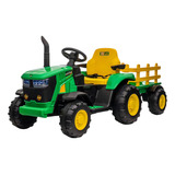 Carro A Bateria Para Crianças Bang Toys Tractor Truck Elétrico Com Caçamba Cor Verde 110v 220v