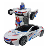 Carro Carrinho Brinquedo Policia Transformers Robô Som E Lu