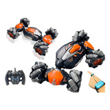 Carro Carrinho Controle Remoto Recarregável Sensor Twist Cor Laranja Personagem Carrinho Stunt Twist