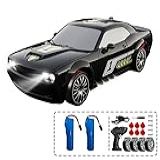 Carro Carrinho De Controle Remoto Classic Drift De Corrida 30km Hr Com LED Noturno Preto 