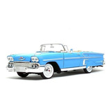 Carro Chevrolet Impala Conversível 1958 1 18 Motormax Azul