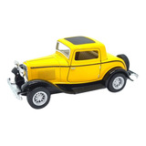 Carro Colecionador Miniatura Ford 3 Window Coupe Fricção Cor Amarelo