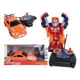 Carro Controle Remoto Vira Robô Transformers Luz Som Bateria
