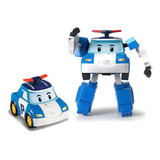 Carro De Brinquedo Policial Robocar Poli 2 Em 1 Azul E Bra