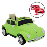 Carro Elétrico Fusca Beetle 12v Verde C Controle Remoto Bel