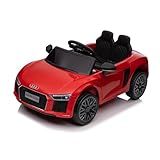 Carro Elétrico Infantil Audi R8 Vermelho Carrinho Brinquedo Com Bateria Recarregável 12V E Controle Remoto 2 Lugares Zippy Toys Para Crianças Acima De 3 Anos Com Suporte Até 30kg
