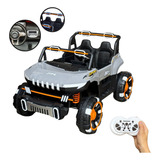 Carro Elétrico Utv 12v Infantil Buggy Quadriciclo Controle Bluetooth Usb Luzes Importway Bw 277 Cinza