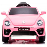 Carro Elétrico Volkswagen Beetle Dune Rosa C Luz Led Som 6v