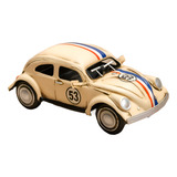 Carro Fusca Herbie 53 Miniatura De Metal Vintage 1972 Creme