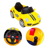 Carro Infantil Esporte Luxo Elétrico Amarelo
