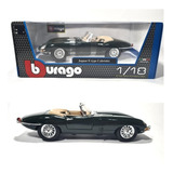 Carro Miniatura Bburago Jaguar E type Cabriolet 1 18 Verde