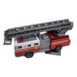 Carro Miniatura Caminhão Bombeiro Escada Coleção Fricção