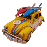 Carro Miniatura De Metal Vintage Com Prancha De Surf