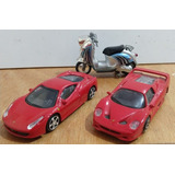 Carro Miniatura Ferrari 2 Carrinhos+moto - Escala 1:43