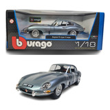 Carro Miniatura Jaguar E type Coupe Azul Escala 1 18 Burago