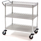 Carro Organizador De Aço Inox Para Cozinha 3 Prateleiras