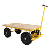 Carro Plataforma C Tampo Em Madeira Cap De 600 Kg Lynus