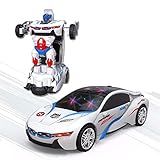 Carro Policia Transformers Vira Robo 3 D Com Sons Luzes Led E Movimento