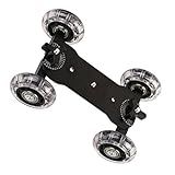 Carro Portátil Dolly Skater Com Trilho Ajustável Para Câmeras DLSR- Carga De 10 Kg Para Câmera De Mesa Deslizante