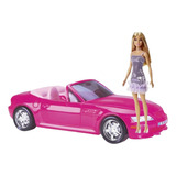 Carro Rosa Conversível P Barbie