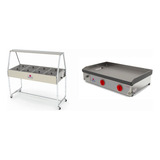 Carro Térmico 8 Cubas 220v Chapa Bifeteira Pr 800 Progás Kit
